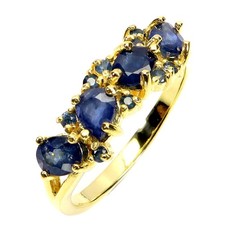 925 Sterling Silver Ring Oval Blue Sapphire 5x4mm Natural Gemstone Jewelry Sz 8