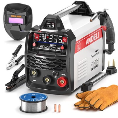 ANDELI 135A MIG Welder 110V 220V 4in1 Welding Kit 1 Pack