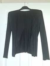 PLEATS PLEASE Black Long Sleeve Cardigan Jacket Sz 3 Japan Issey Miyake