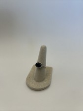 Sterling Blue Topaz 5.5 Ring. Large Beveled Stone Set In Plain Sterling Band