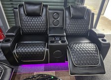Malaga 2 Seater Music Electrical Recliner Sofa (Black or Grey)