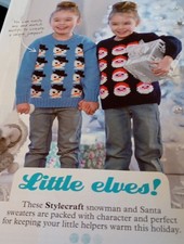 Little Elves Christmas Jumpers Knitting Patterns Age 1-11