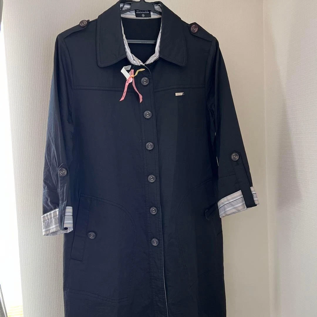 Chanel — CHANEL Half Coat Black Buttons Made in Italy Size L Auth Women's All in Photo