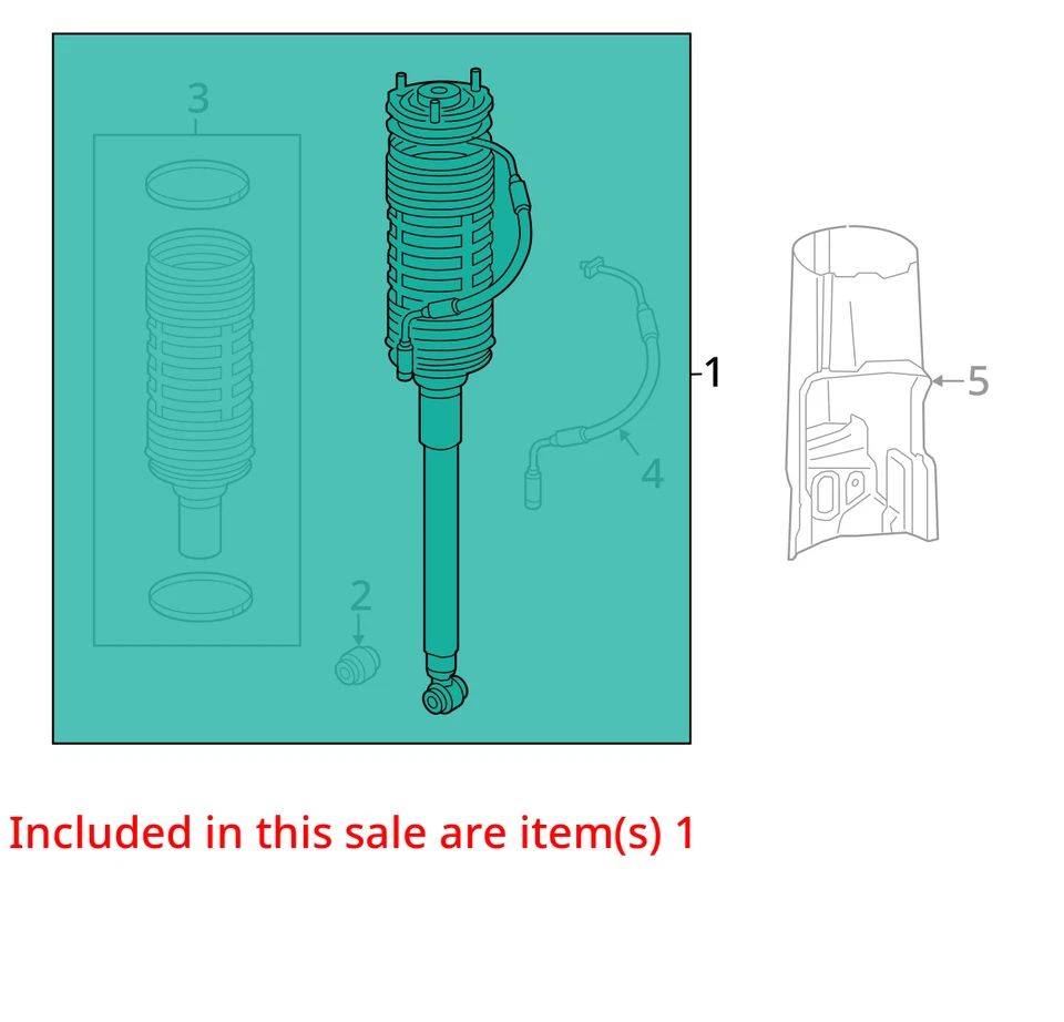 Mercedes-Benz S550 2014 2015 OEM suspensión neumática trasera derecha puntal de choque Foto 3 de 4