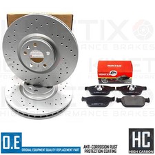 FOR VOLVO S90 T8 R-DESIGN CROSS DRILLED FRONT BRAKE DISCS MINTEX PADS 345mm