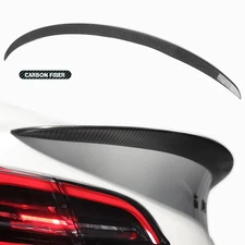 Rear Trunk Spoiler Wing Lip Glossy Carbon Fiber Look For 2017-2024 Tesla Model Y