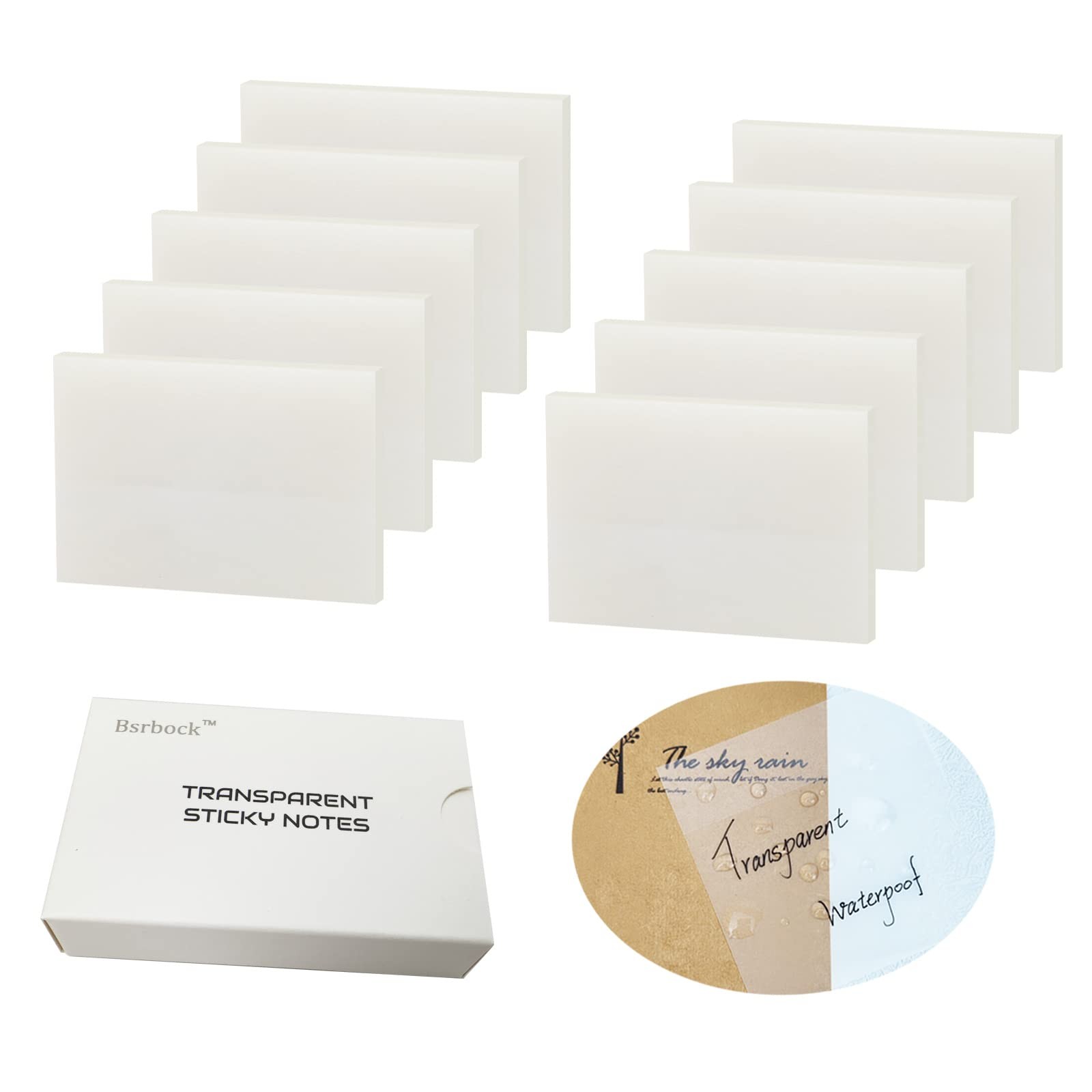 Transparent Sticky Notes 500 Sheets, 1.5 x 2 in Clear Sticky Notes, See Throu...-image