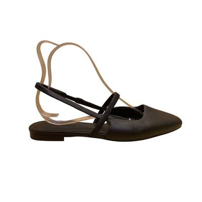 Vince Women s Black Leather Classic Pointed Toe Strappy Slingback Flats Size 9M