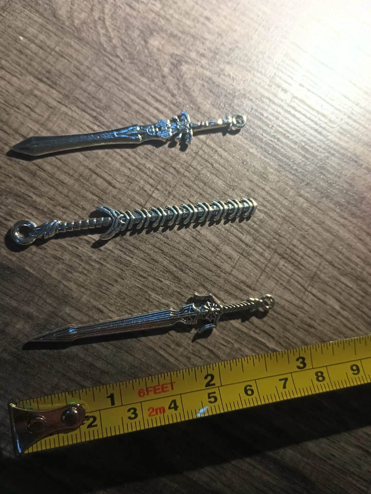 Lote De 3 Colgantes Collar Espada Acero Inoxidable Dije Joyería Artesanía S Foto 2 de 4
