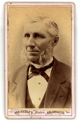 Antique Cdv Circa 1880s Van Sickle Old Man W/ Mutton Chops In Suit Kalamazoo Mi