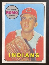 Vicente Romo 1969 Topps Baseball Rookie Card Cleveland Indians #267. rookie card picture