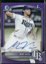 Mike Vasil 2025 1st Bowman Chrome Autograph Auto Purple Refractor /250 Rays