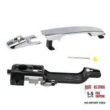 Front Driver Side Exterior Door Handle with Bracket Silver
