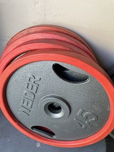 4x Weider Olympic 2" Weightlifting 45lb Plates