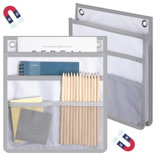 2 Pcs Magnetic Locker Organizer File Holder 4 Compartments Magnetic Paper Hol...