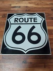 Vintage Ande Rooney Route 66 black & white porcelain on metal sign! EXCELLENT!!