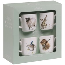 Royal Worcester Wrendale Designs Farm Animal Mug Gift Set Fine Bone China