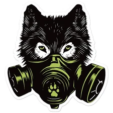 Wolf Gas Mask - Vinyl Decal Sticker - Car Window Laptop - ebn8018