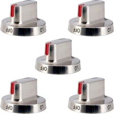 5 Pcs DG64-00473A Top Burner Control Knob Replacement for Samsung Gas Range Oven