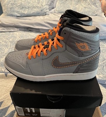 AIR JORDAN 1 RETRO 93 WOLF GREY COOL GREY CITRUS Orange Royal Sz