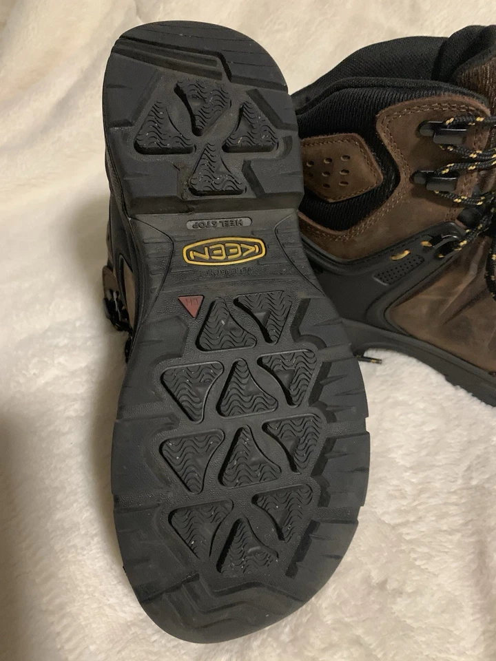 Keen Mujer Bota de Trabajo Puntera de Acero Impermeable Cuero Marrón y Negro Nuevo Sin Etiquetas Foto 2 de 4