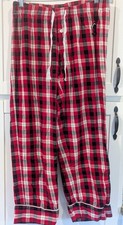 Womens Disney Parks 2019 Mickey Mouse Christmas Pajama Pants M Plaid Cotton Red