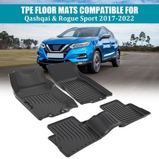 Car Floor Mats For 2017-2021 2022 Nissan Qashqai Black Tpe All-weather Carpets