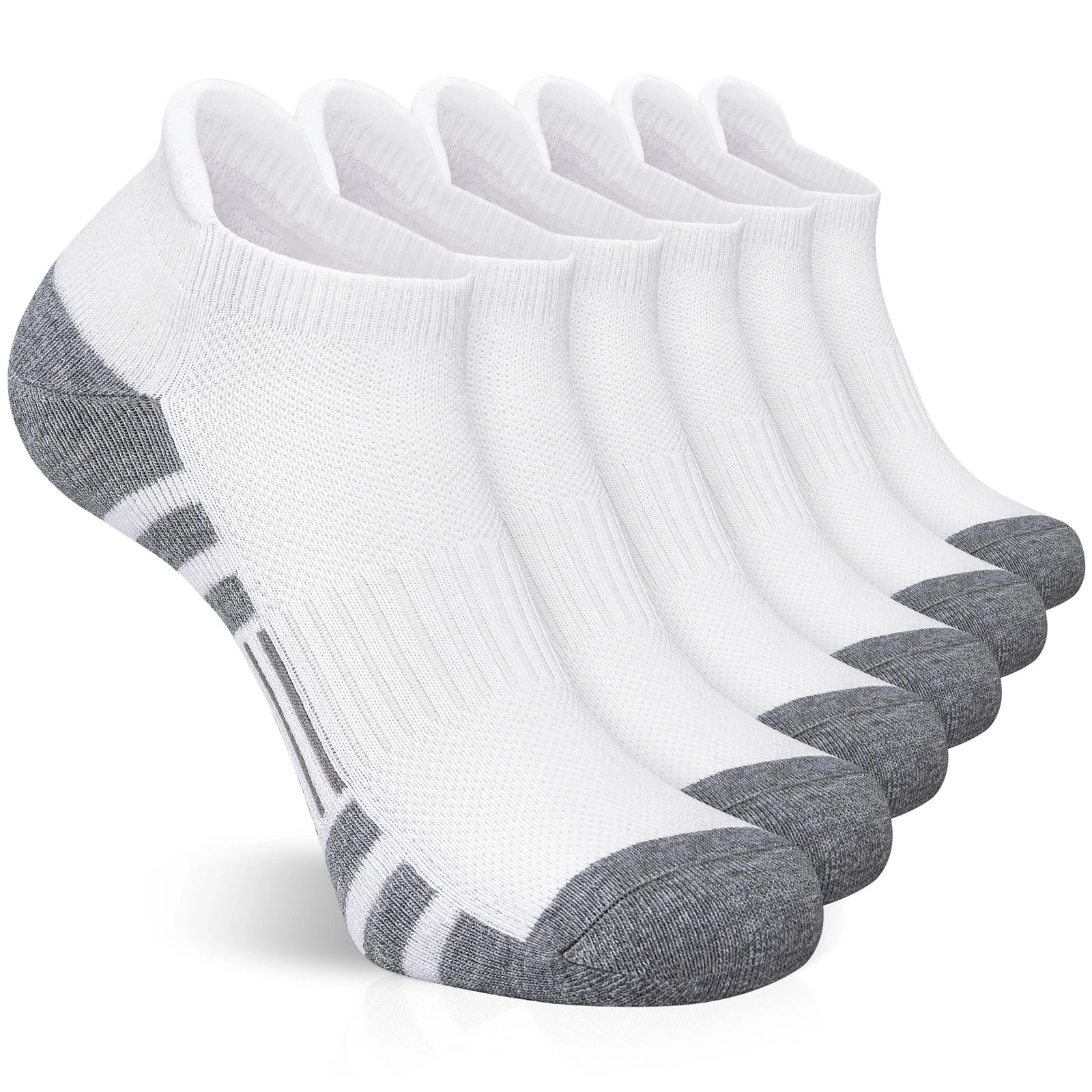 Ankle Running Socks 6 Pairs Low Cut Breathable Cushioned
