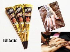 Golecha Henna Mehandi Temporary Tattoo Body Art Black 3 Cones