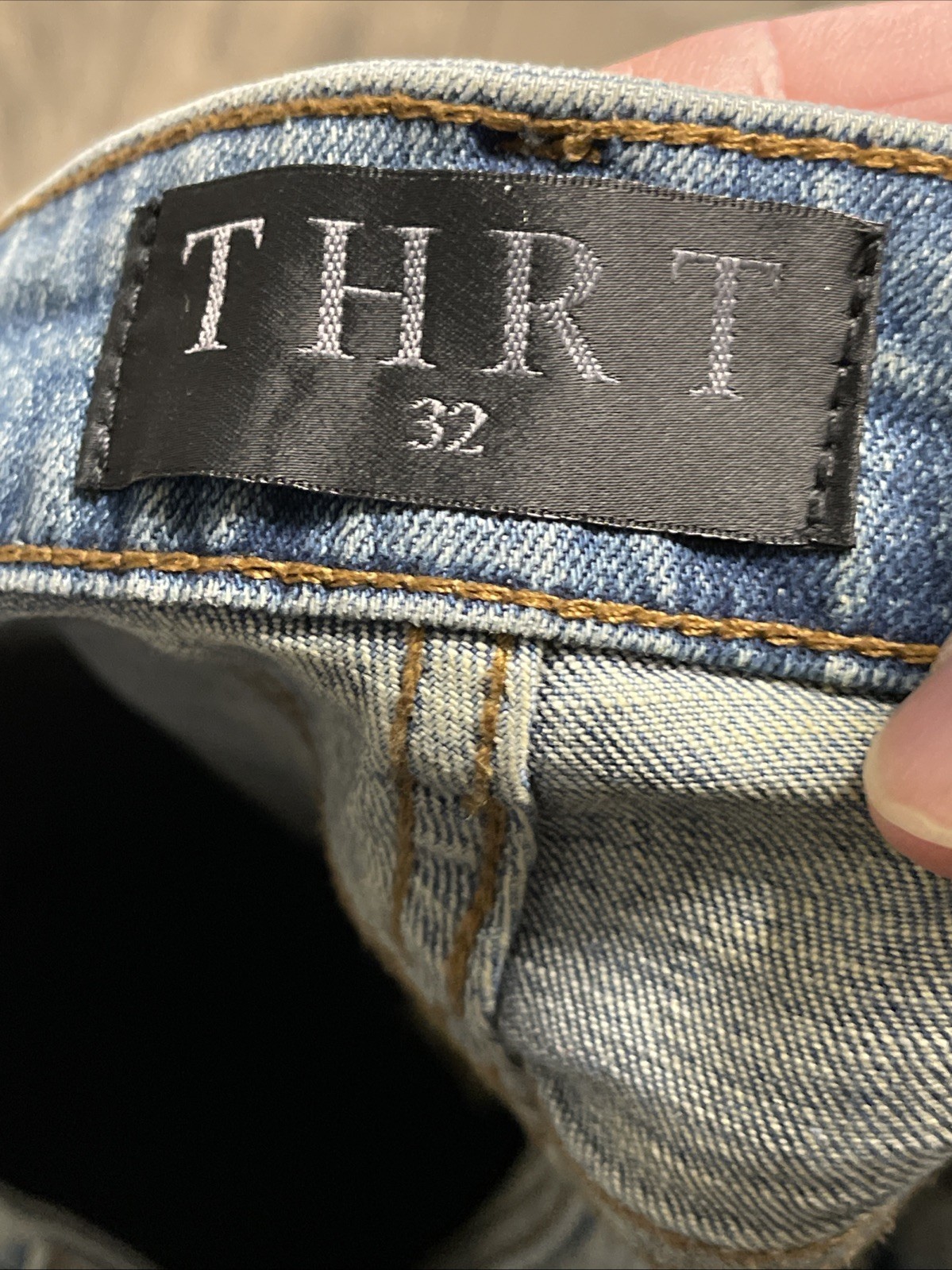 Vintage THRT Patchwork Distressed Denim Jeans Siz… - image 10