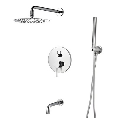 Eisen Home Rainfall Handheld Shower Head Combo System Set Polished Chrome