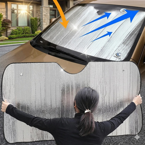 Large Windscreen Sun Shade car van double sided aluminium UV Protect 130x60.