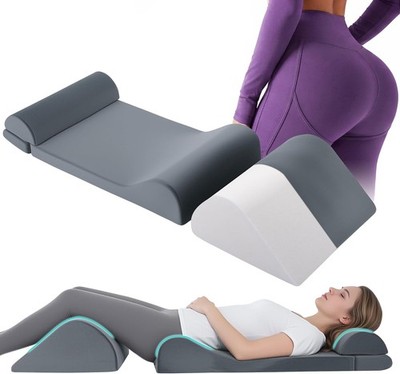 HOMBYS 3-Piece BBL Pillow After Surgery for Sleeping, Standard/Queen, Gray 