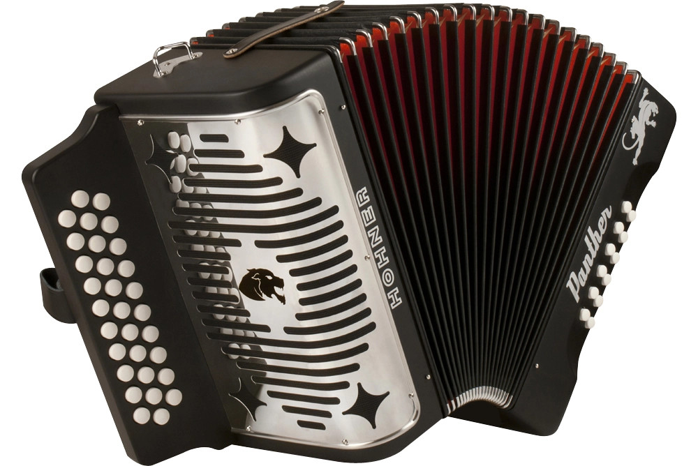 Hohner HA-3100 Panther GCF Diatonic Accordion Matte Black