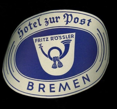 Hotel zur Post Bremen Luggage Label