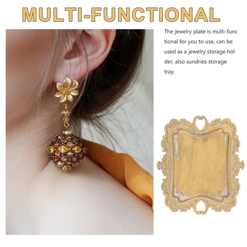 5 Pieces Vitrine Europäischer Retro-Schmuckteller Aus Metall Ringhalter - Bild 4 von 12