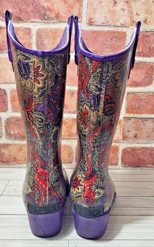 Botas de lluvia Corkeys Rodeo púrpura cachemira para mujer botas de barro botas de goma talla 11 Foto 3 de 4