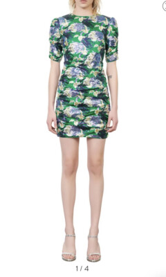 Maje Green Razul Violet Dress Embroidered Sequin Mini Dress NWT Size 4 |  eBay