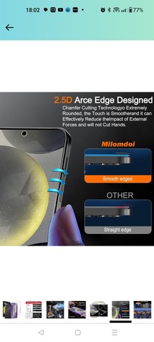 4 Pack Screen Protector for Samsung Galaxy S24 6.2 Inch with 4 Pack Tempered... - Afbeelding 6 van 8