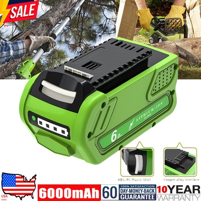 40VLithium Battery for Greenworks 29472 29462 BAF724 G-MAX Cordless 6000mAh