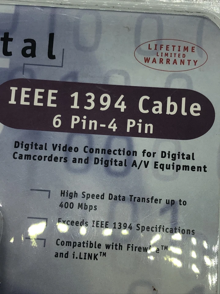 NEW ZENITH 6 Pin-4 Pin 6 ft Digital IEEE 1394 FireWire iLink Cables ZDTV120 - Image 2 of 4