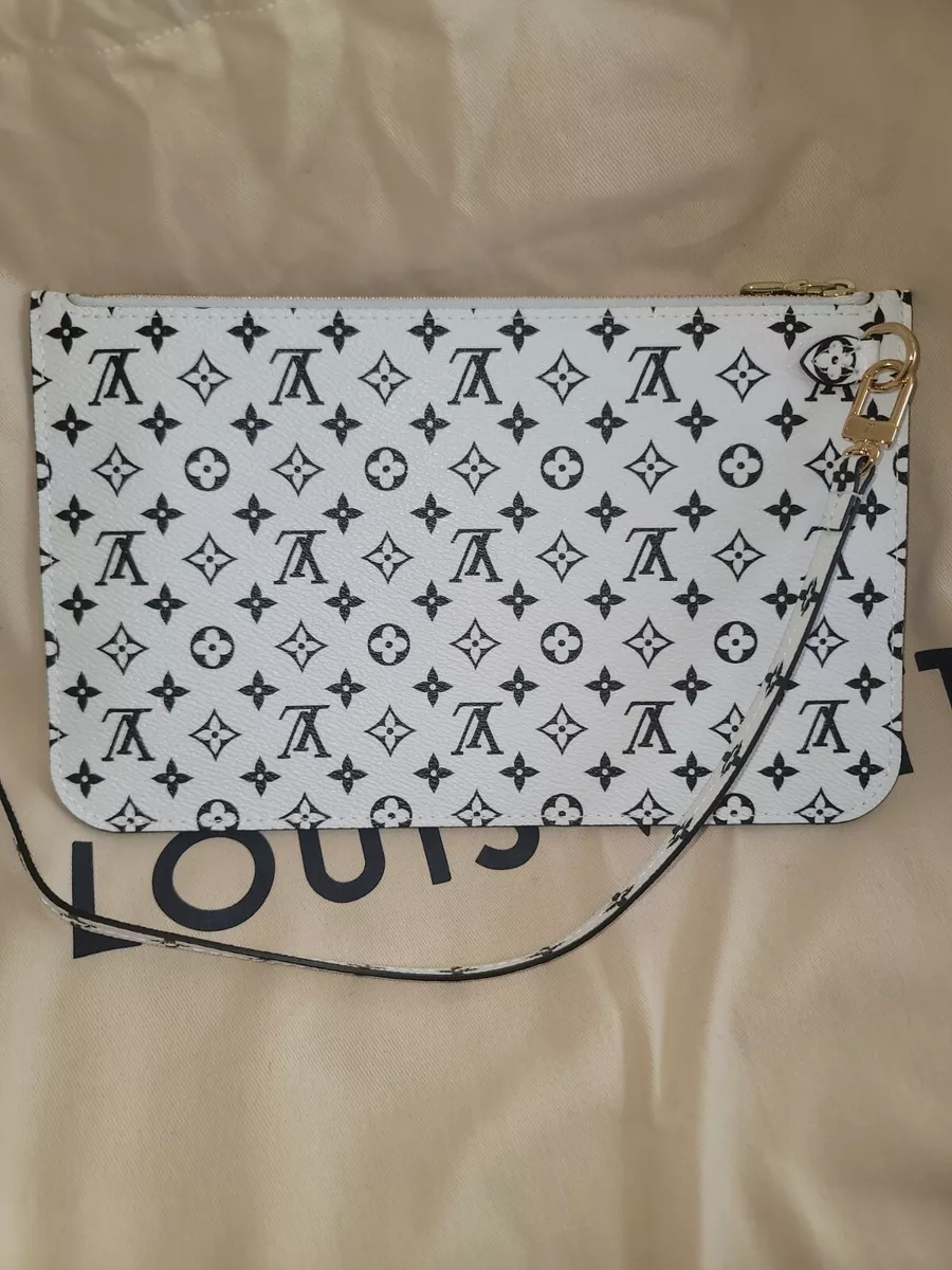 Louis Vuitton Giant Monogram Pouch Pochette White Black from Neverfull MM  Bag