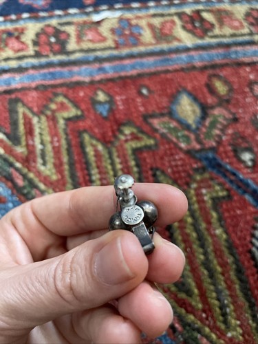 VTG 1930s ART DECO Taxco Mexico Sterling Silver Turquoise Screw On Back Earrings - Picture 4 of 9