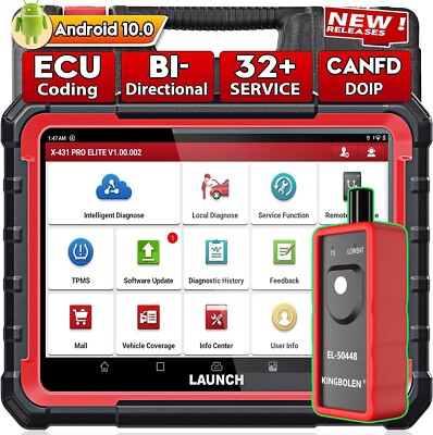 LAUNCH X431 PROs Elite PRO5 Bidirectional Scanner Car Diagnostic Tool Key Coding