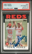 1986 Topps #85 Tony Perez Auto PSA 10 Auto Grade