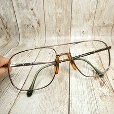 Luxottica Brown Metal Eyeglasses FRAMES ONLY - Hector Brownstone 56-17-135 Italy