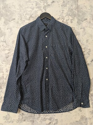 J.Crew Hemd Herren Medium Navy Floral 100% Baumwolle Slim Fit Kragen Knopfleiste A