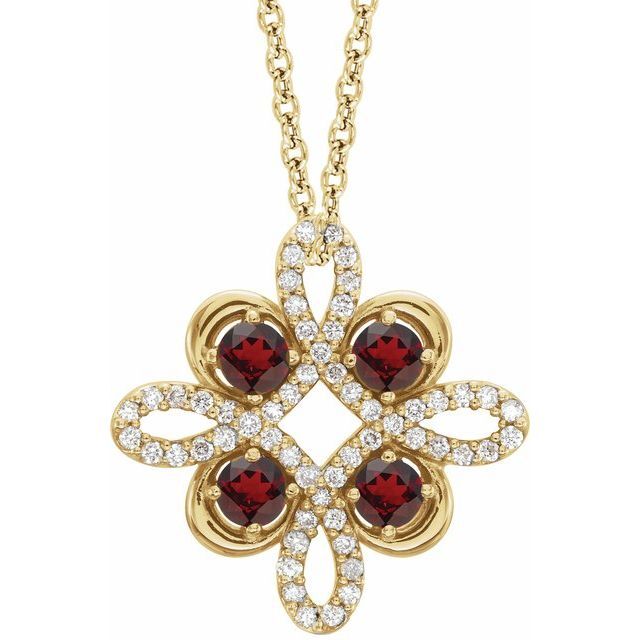 14K Gold Natural Opal & 1/6 CTW Natural Diamond 16-18 14K Gold Natural Opal & 1/6 CTW Natural Diamond 16-18