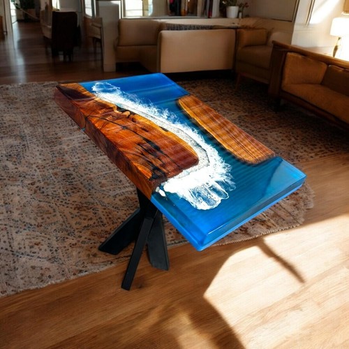 Live Edge Walnut Console Table – Handmade Epoxy Resin Design, Modern Home Decor - Picture 6 of 15