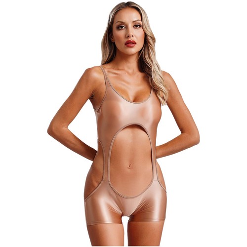 Tuta donna cosplay body yoga body sexy pagliaccetti bodycon olio unitard - Foto 19 di 34